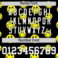 Old Gold Black Graffiti Gradient Smile Baseball Jersey 4