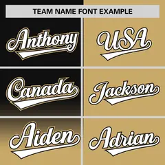 Old Gold Black Half Gradient Authentic Baseball Jersey 3
