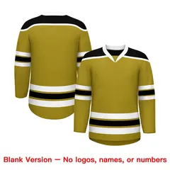 Old Gold Black Ice Cream Helmet Pattern Hockey Jersey 7