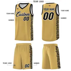 Old Gold Black Indians Pattern Basketball Uniform Jersey 5