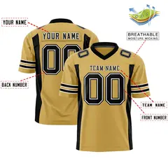 Old Gold Black Insert Color Authentic Football Jersey 2