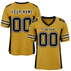 Old Gold Black Insert Color Mesh Authentic Football Jersey 1