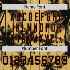 Old Gold Black Pinstripe Coconut Tree Baseball Jersey 4