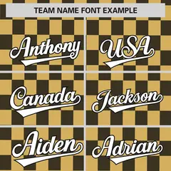 Old Gold Black Plaid Fashion Authentic Baseball Jersey 3