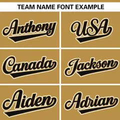 Old Gold Black Raglan Gradient Thick Stripe Baseball Jersey 3