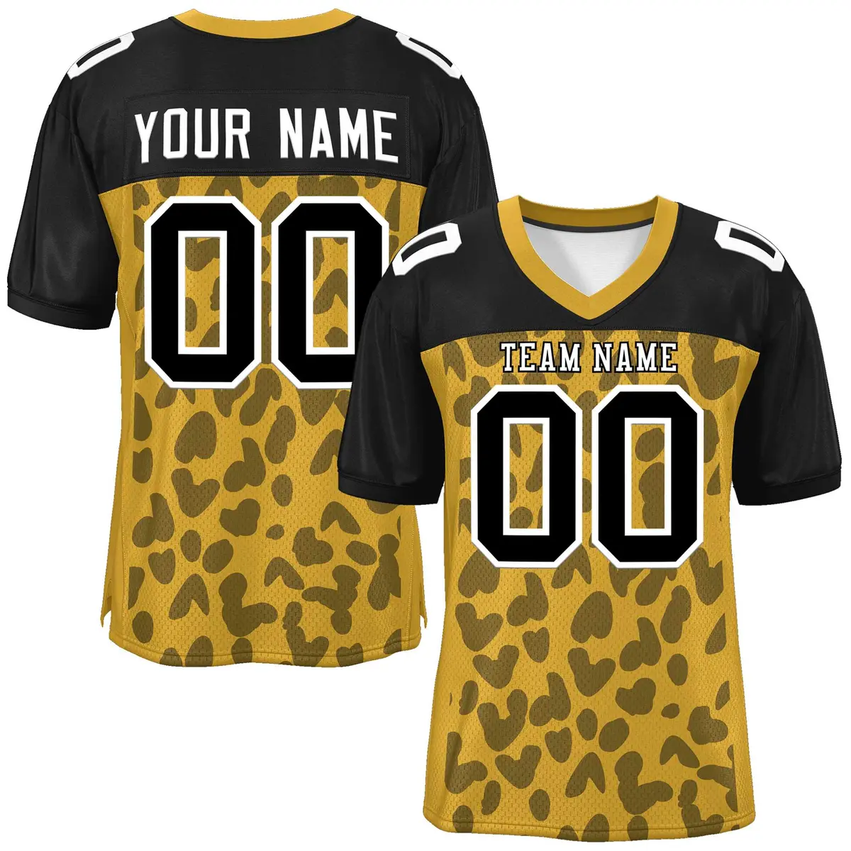 Old Gold Black Raglan Sleeves Camo Authentic Football Jersey