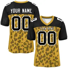Old Gold Black Raglan Sleeves Camo Authentic Football Jersey