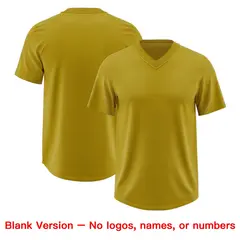 Old Gold Black Sequin Lettering Breathable Football Jersey 7