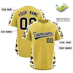 Old Gold Black Side Camo Baseball Jersey 2