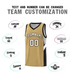 Old Gold Black Side Design Basketball Sports Uniform Jersey 4