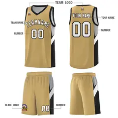 Old Gold Black Side Design Basketball Sports Uniform Jersey 5