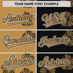 Old Gold Black Split Flower Graffiti Baseball Jersey 3