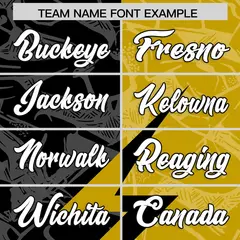 Old Gold Black Split Lightning Pattern Football Jersey 3