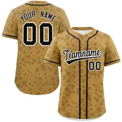 Old Gold Black Star Graffiti Authentic Baseball Jersey