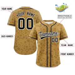 Old Gold Black Star Graffiti Authentic Baseball Jersey 2