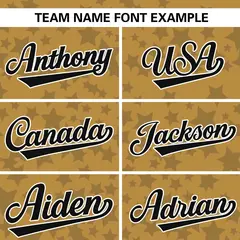 Old Gold Black Star Graffiti Authentic Baseball Jersey 3