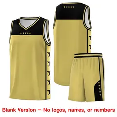 Old Gold Black Star Pattern Basketball Jersey 2