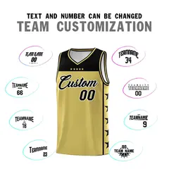 Old Gold Black Star Pattern Basketball Jersey 5