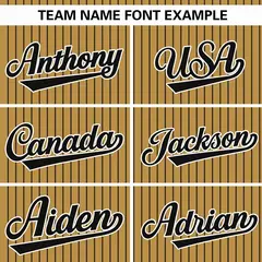 Old Gold Black Stripe Authentic Pullover Baseball Jersey 4