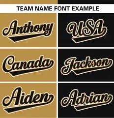 Old Gold Black Stripe-Solid Combo Authentic Baseball Jersey 3