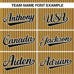 Old Gold Black Stripe Two-Button Softball Jersey 4