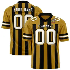 Old Gold Black Thick Stripe Authentic Football Jersey