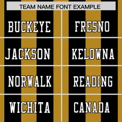 Old Gold Black Thick Stripe Authentic Football Jersey 3