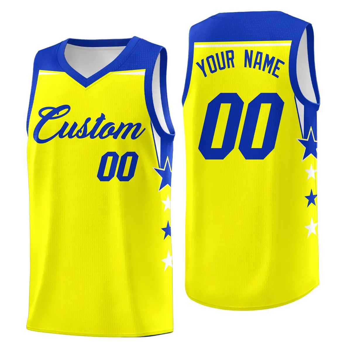 Old Gold Black Two Tone Side Star Color Block Basketball Jersey