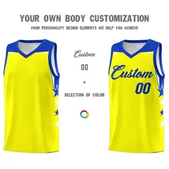 Old Gold Black Two Tone Side Star Color Block Basketball Jersey 3