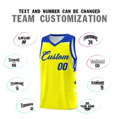 Old Gold Black Two Tone Side Star Color Block Basketball Jersey 4