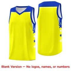 Old Gold Black Two Tone Side Star Color Block Basketball Jersey 6