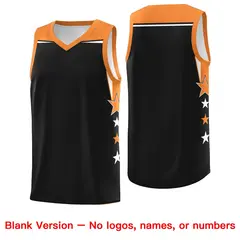 Old Gold Black Two Tone Side Star Color Block Sublimation Printed Basketball Jersey 6