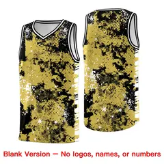 Old Gold Black Vice Burst Graffiti Pattern Basketball Jersey 6