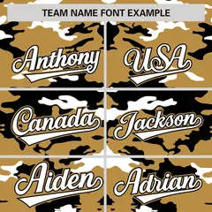 Old Gold Black-White Camo Authentic Baseball Jersey 3
