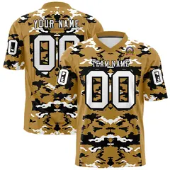 Old Gold Black-White Camo Authentic Football Jersey 1