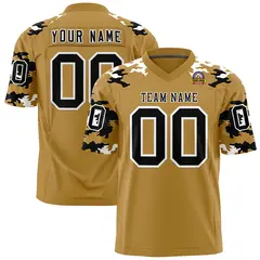 Old Gold Black-White Camo Authentic Football Jersey 1