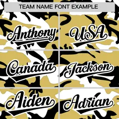 Old Gold Black White Camo Gradient Fashion Baseball Jersey 3