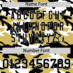 Old Gold Black White Camo Gradient Fashion Baseball Jersey 4