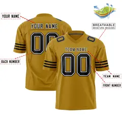 Old Gold Black-White Classic Authentic Football Jersey 2