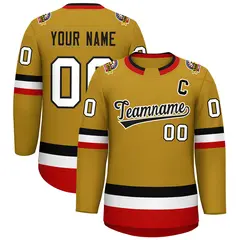 Old Gold Black-White Classic Hockey Jersey