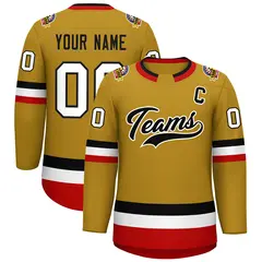 Old Gold Black-White Classic Hockey Jersey