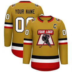 Old Gold Black-White Classic Hockey Jersey