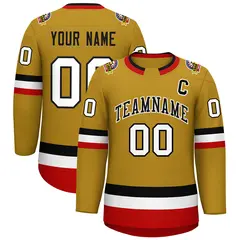 Old Gold Black-White Classic Hockey Jersey
