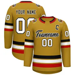 Old Gold Black-White Classic Hockey Jersey
