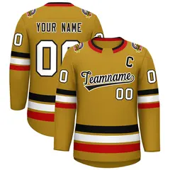 Old Gold Black-White Classic Hockey Jersey