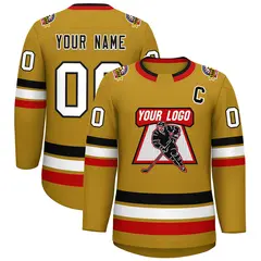Old Gold Black-White Classic Hockey Jersey