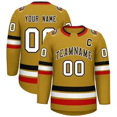 Old Gold Black-White Classic Hockey Jersey
