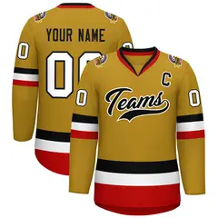 Old Gold Black-White Classic Hockey Jersey