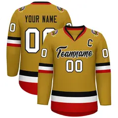 Old Gold Black-White Classic Hockey Jersey