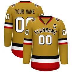 Old Gold Black-White Classic Hockey Jersey